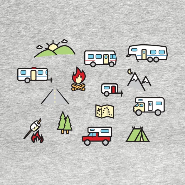 Cute RV and Camping Large Icon Pattern by RVToolbox